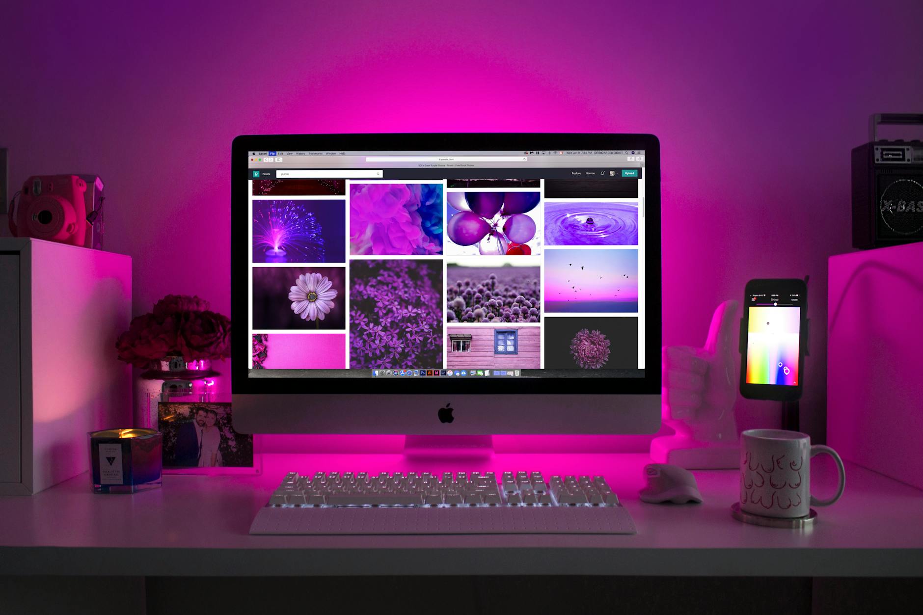 Web design firm working on computers